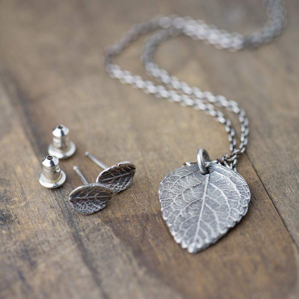 Rustic Leaf Jewelry Set - Handmade Jewelry by Burnish