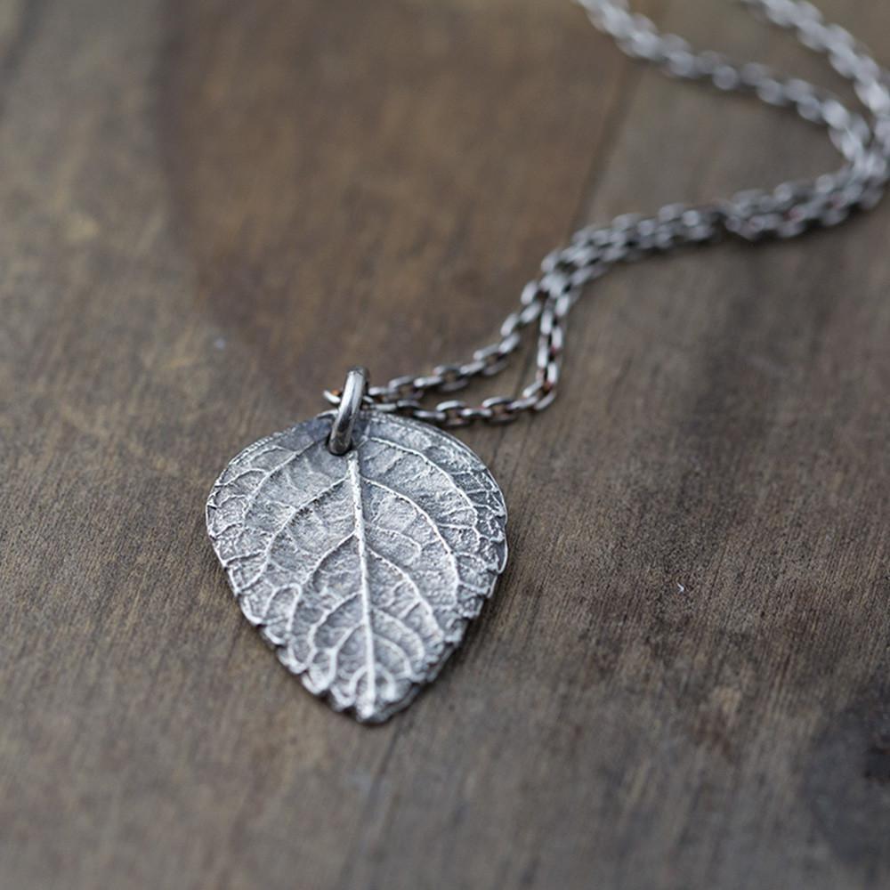 Rustic Leaf Necklace - Handmade Jewelry by Burnish