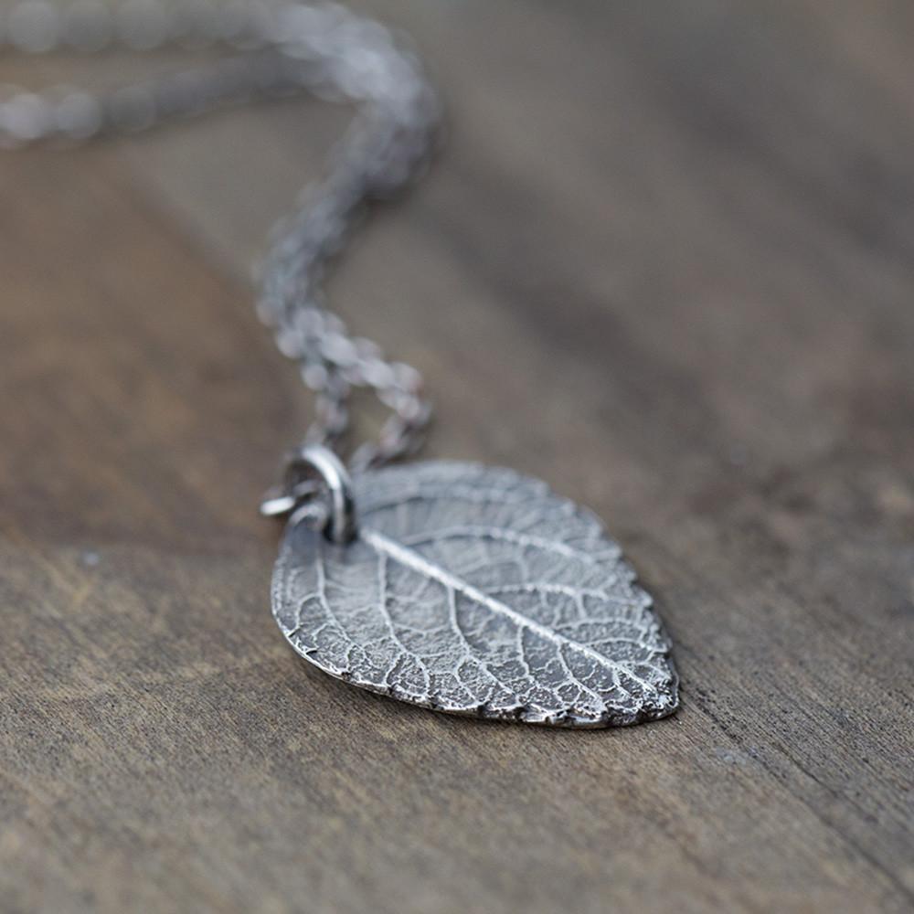 Rustic Leaf Necklace - Handmade Jewelry by Burnish