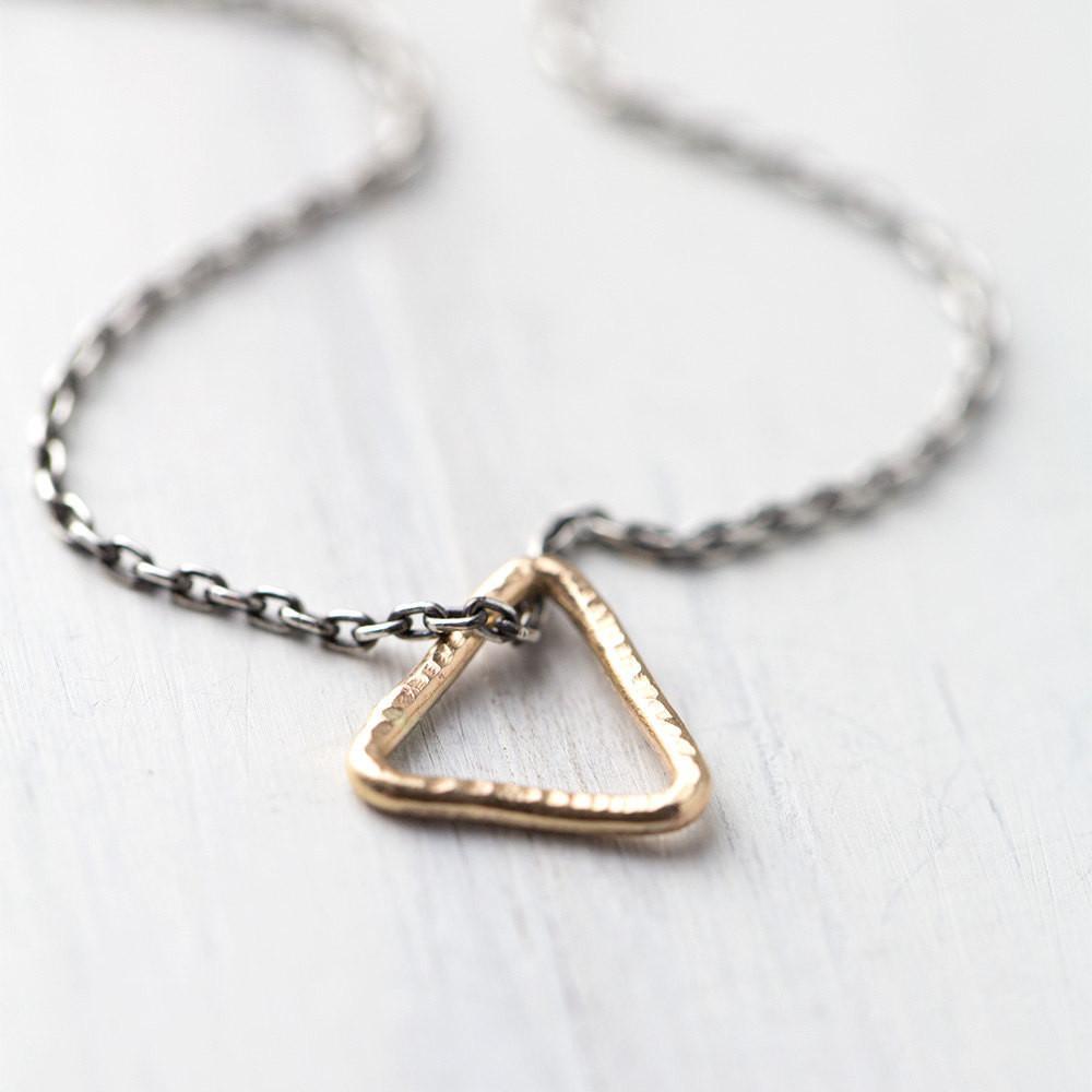 Rustic Triangle Necklace - Handmade Jewelry by Burnish