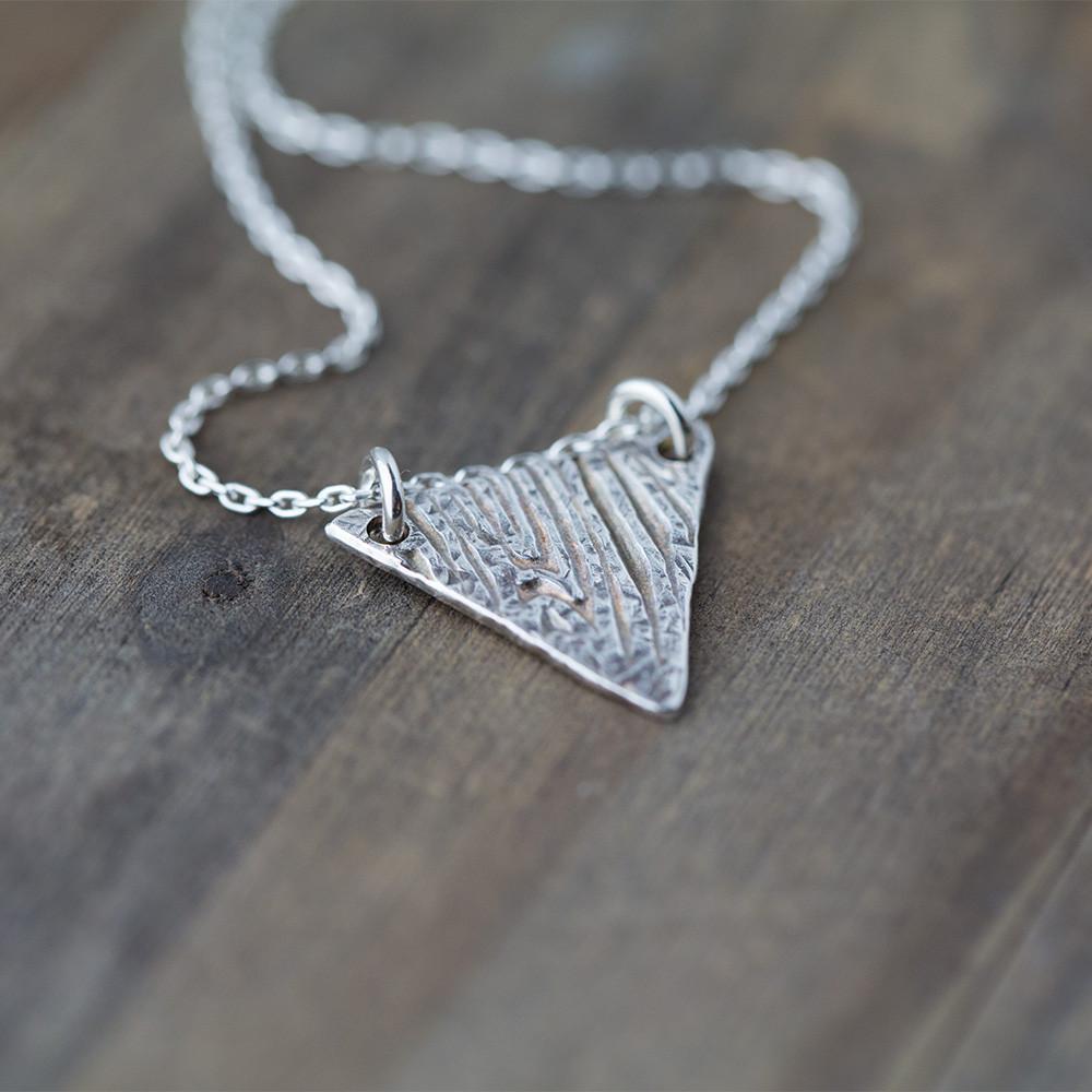 Rustic Triangle Necklace - Handmade Jewelry by Burnish
