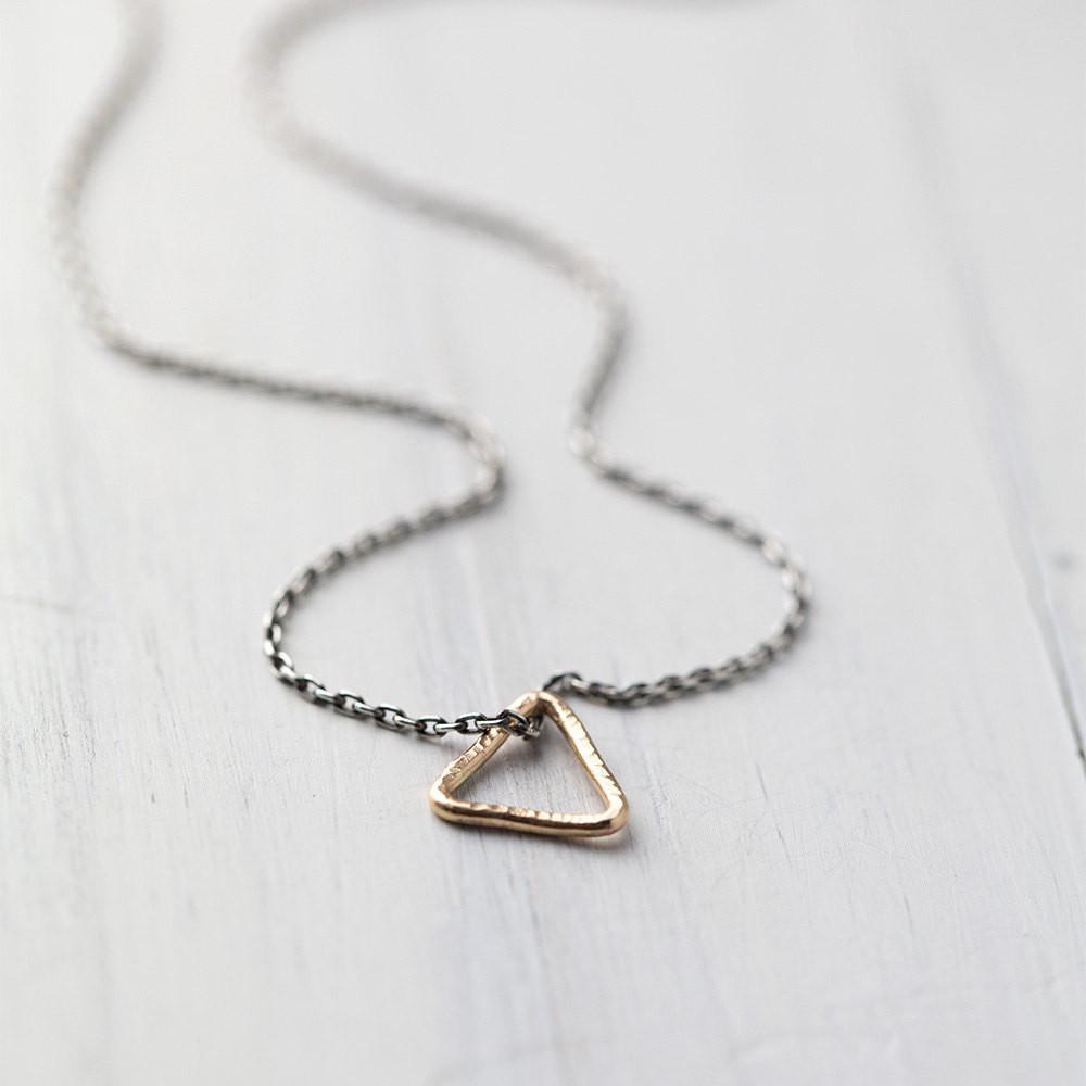 Rustic Triangle Necklace - Handmade Jewelry by Burnish