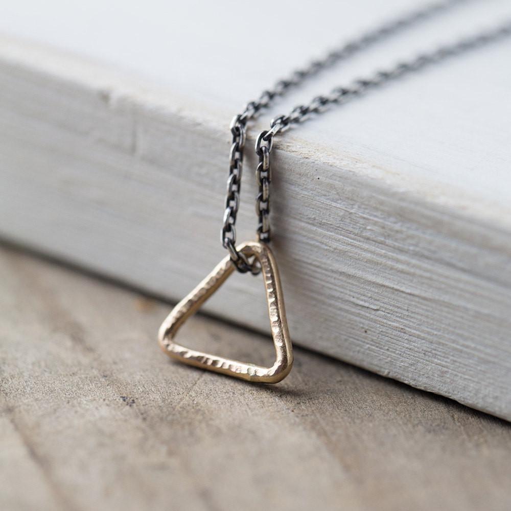 Rustic Triangle Necklace - Handmade Jewelry by Burnish