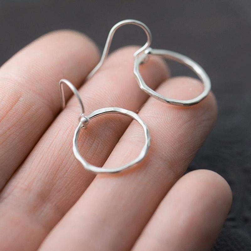 Satin Circle Earrings - Handmade Jewelry by Burnish