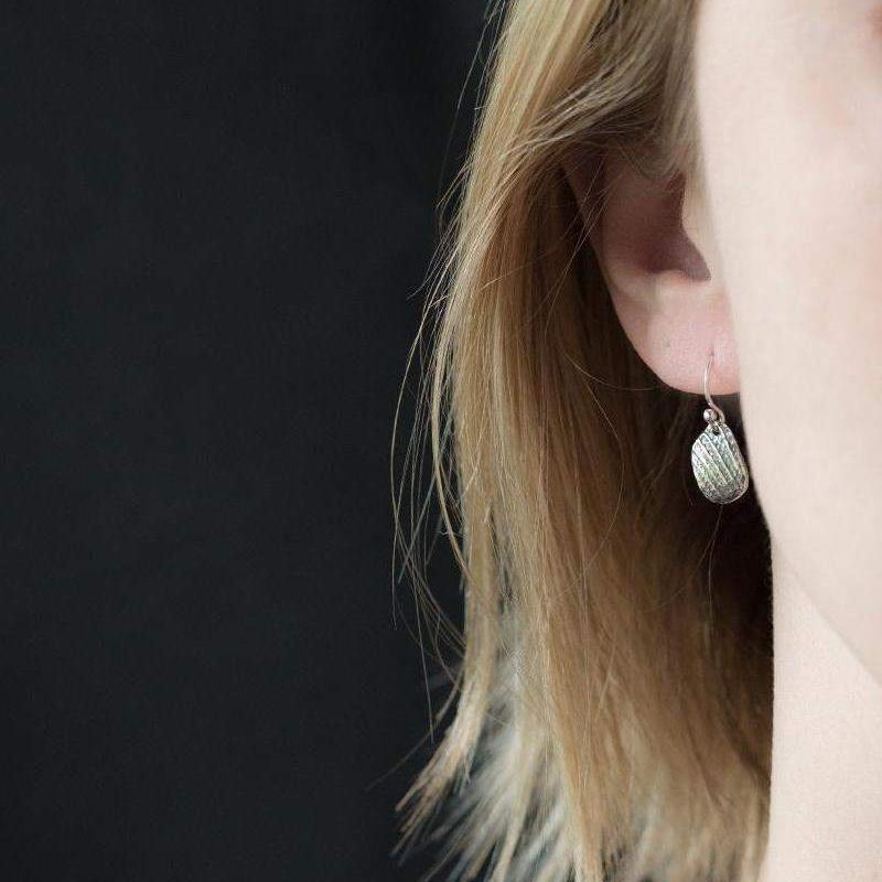 Shell Fragment Earrings - Handmade Jewelry by Burnish