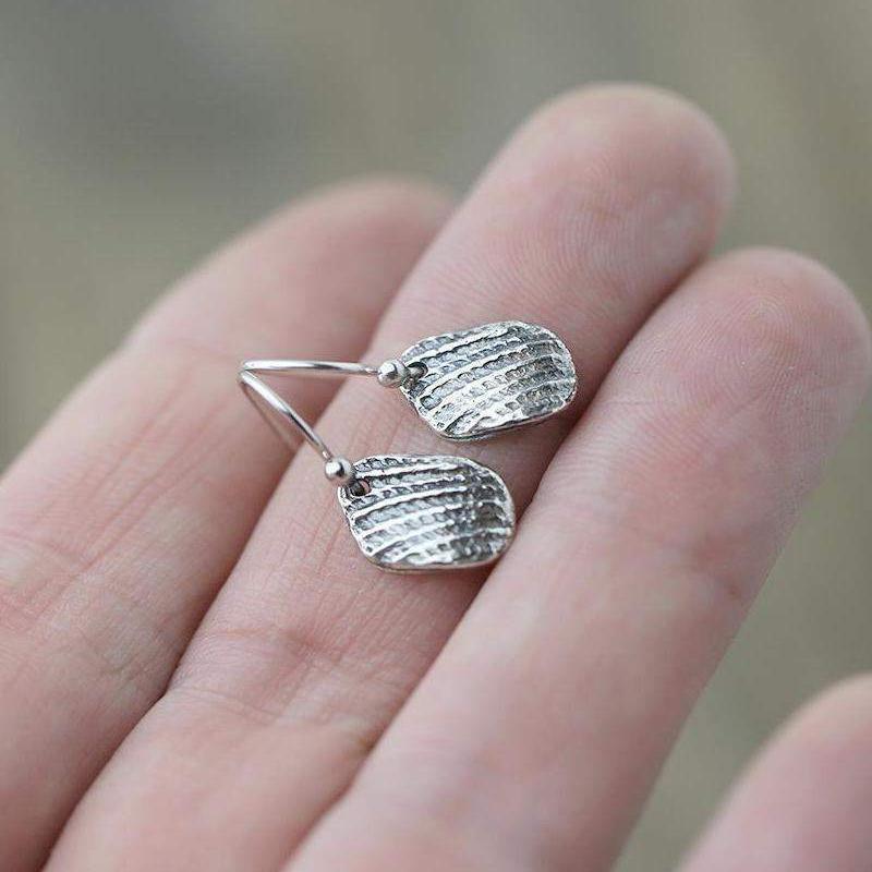 Shell Fragment Earrings - Handmade Jewelry by Burnish