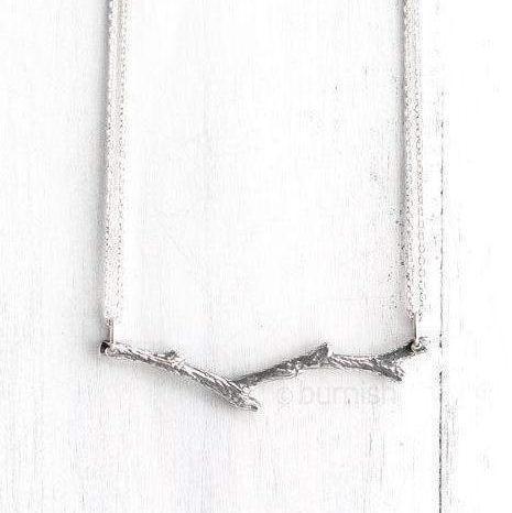 Silver Branch Necklace - Handmade Jewelry by Burnish