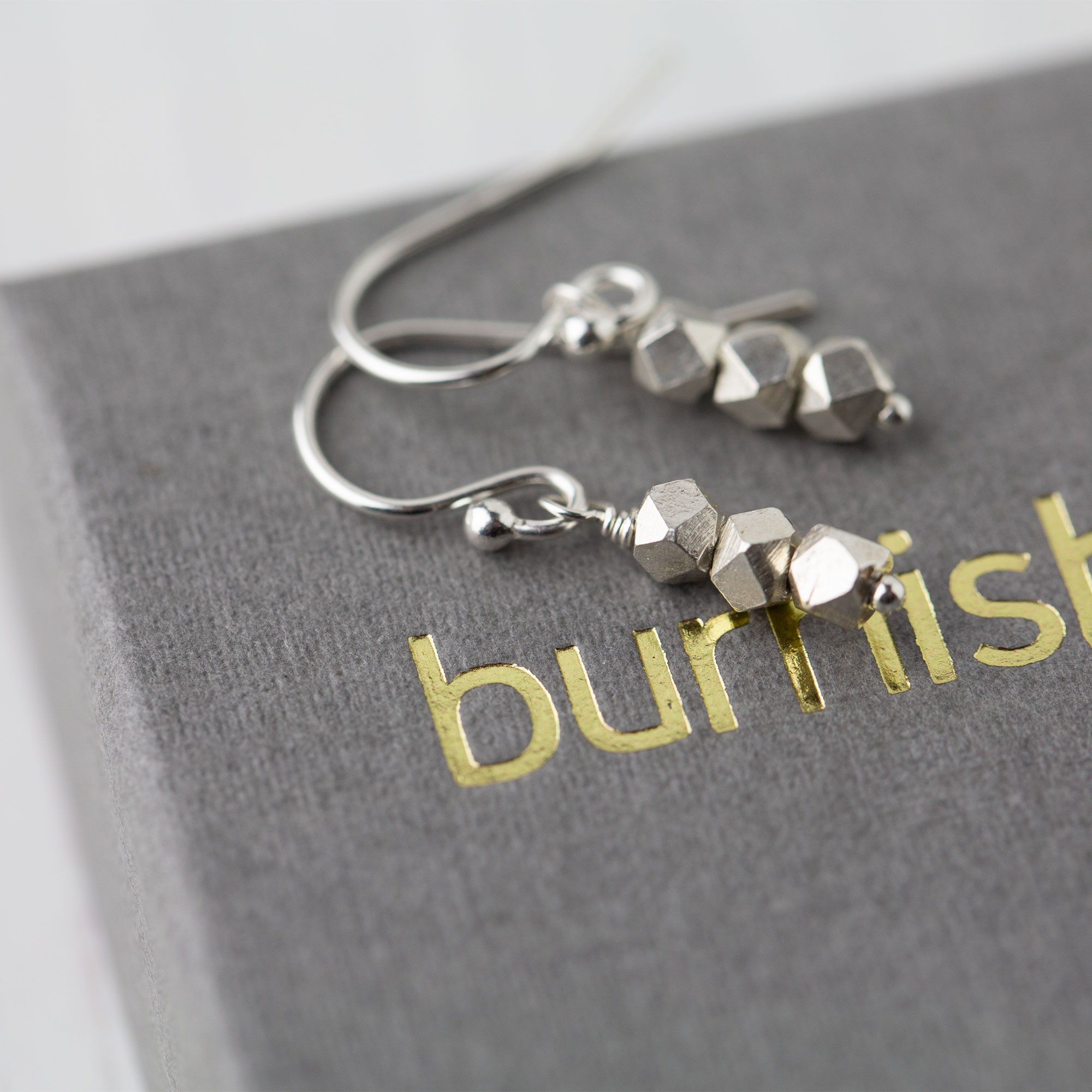 Silver Nugget Trio Earrings - Handmade Jewelry by Burnish