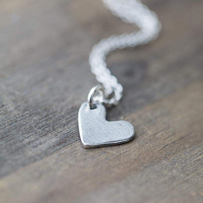 Simple Heart Necklace - Handmade Jewelry by Burnish