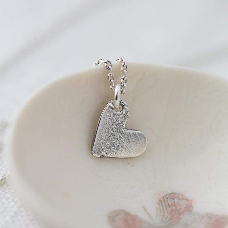 Simple Heart Necklace - Handmade Jewelry by Burnish