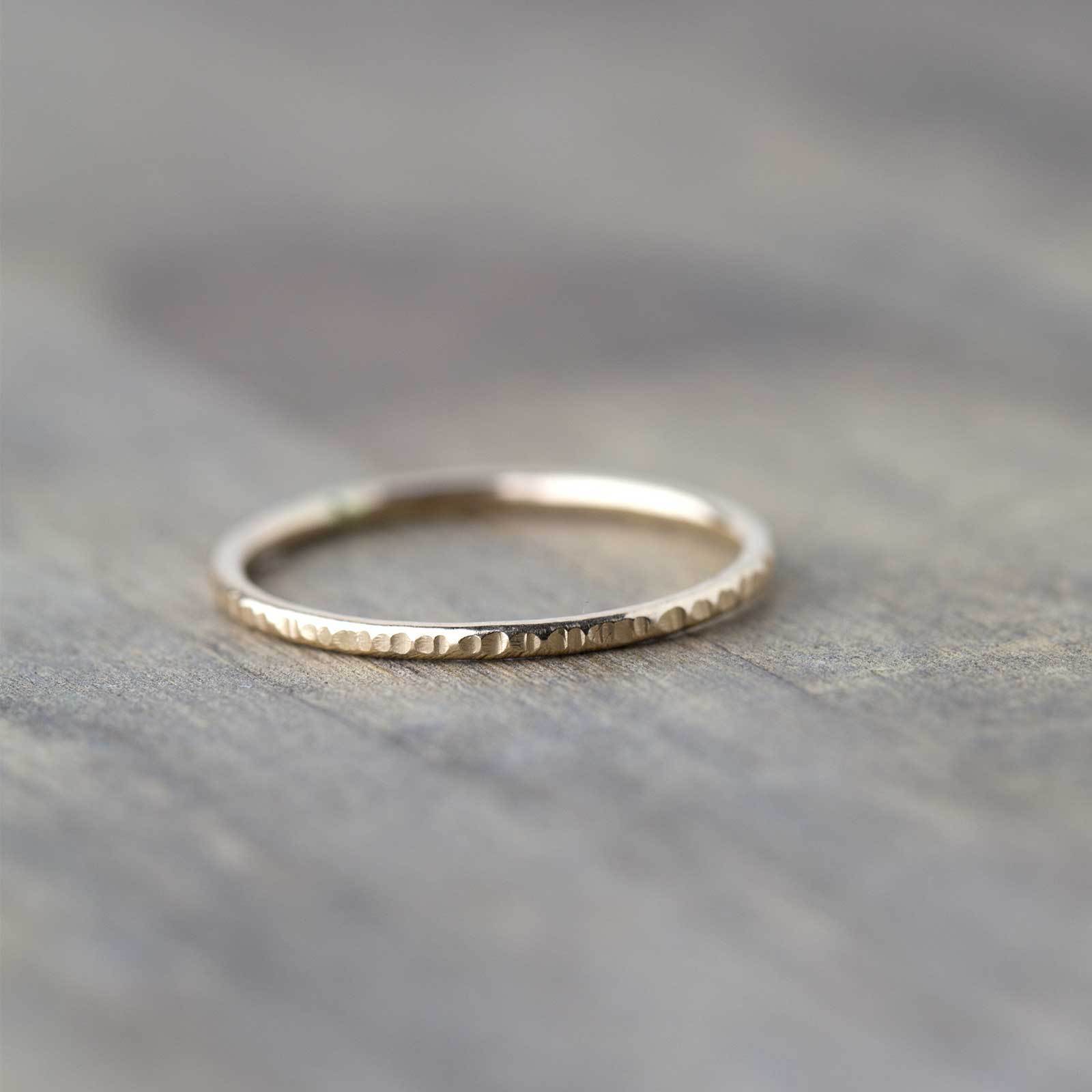 Slim Bark Ring - 14K Gold - Handmade Jewelry by Burnish