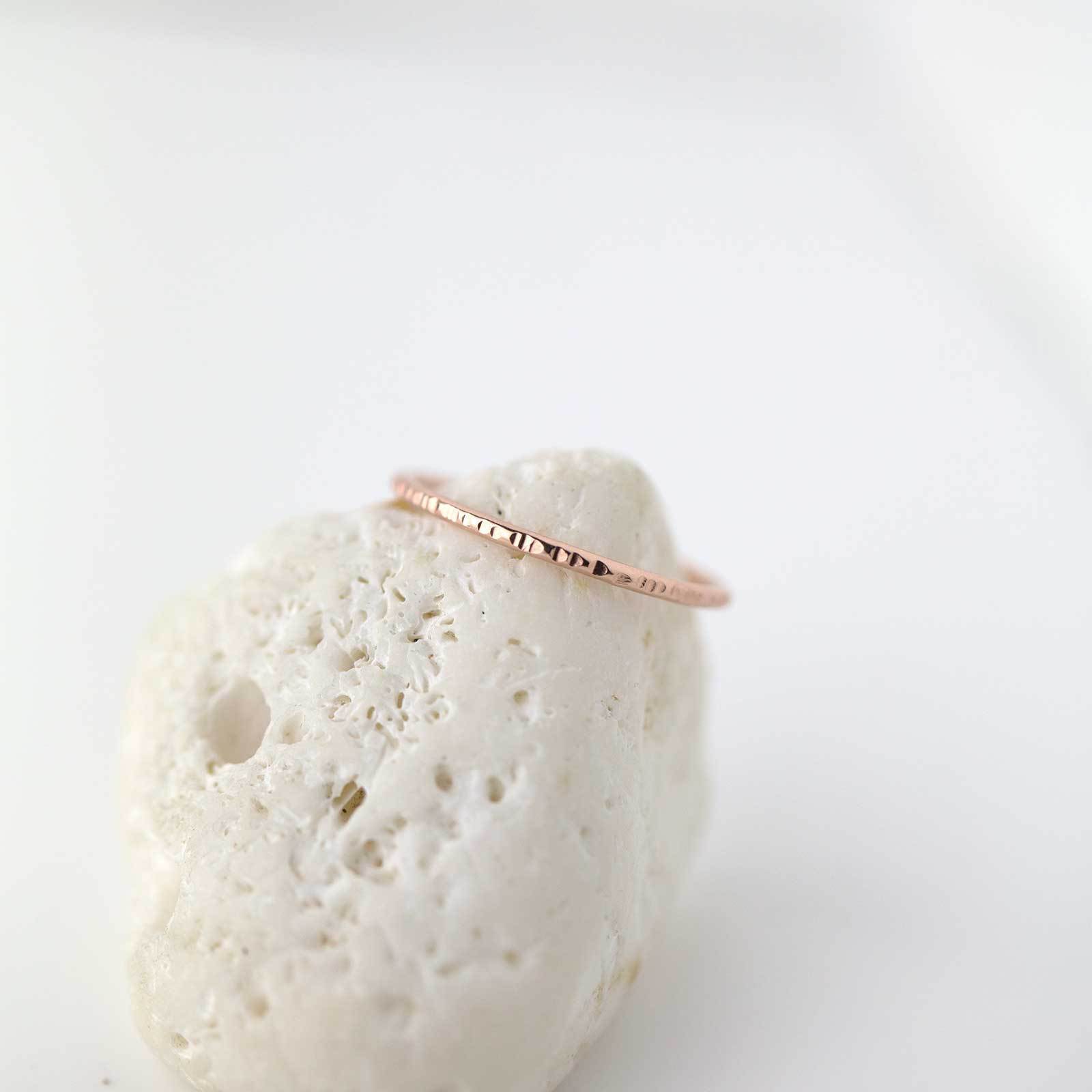 Slim Bark Ring - 14K Rose Gold - Handmade Jewelry by Burnish