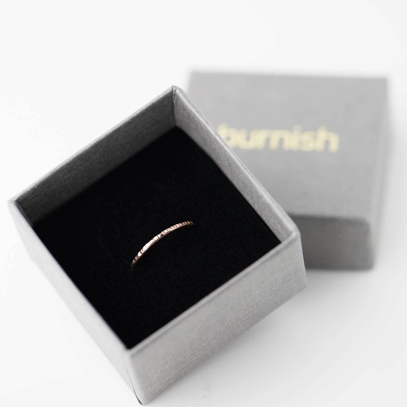 Slim Bark Ring - 14K Rose Gold - Handmade Jewelry by Burnish