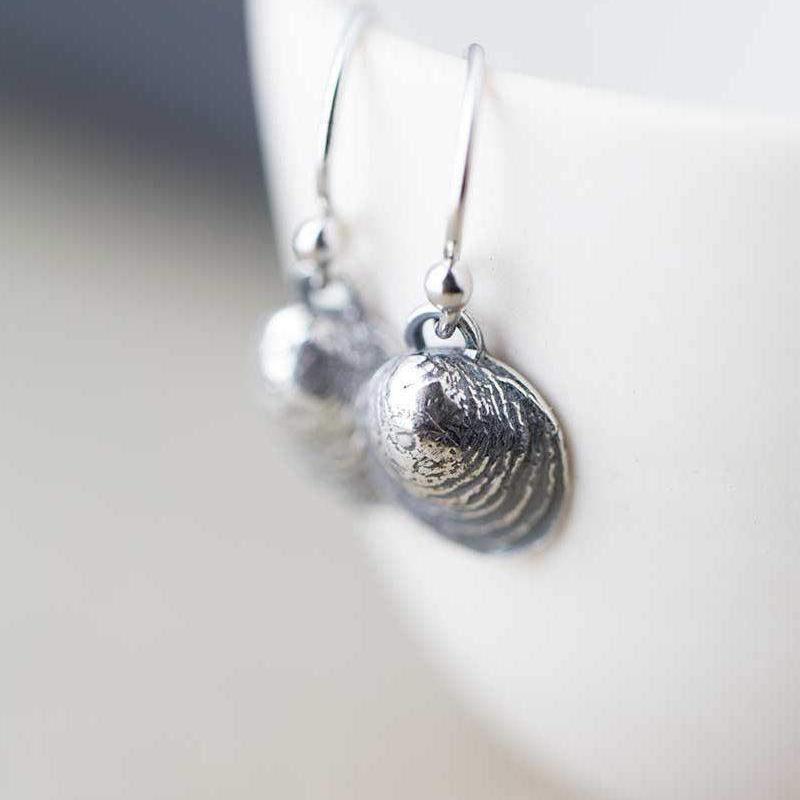 Small Shell Earrings - Handmade Jewelry by Burnish