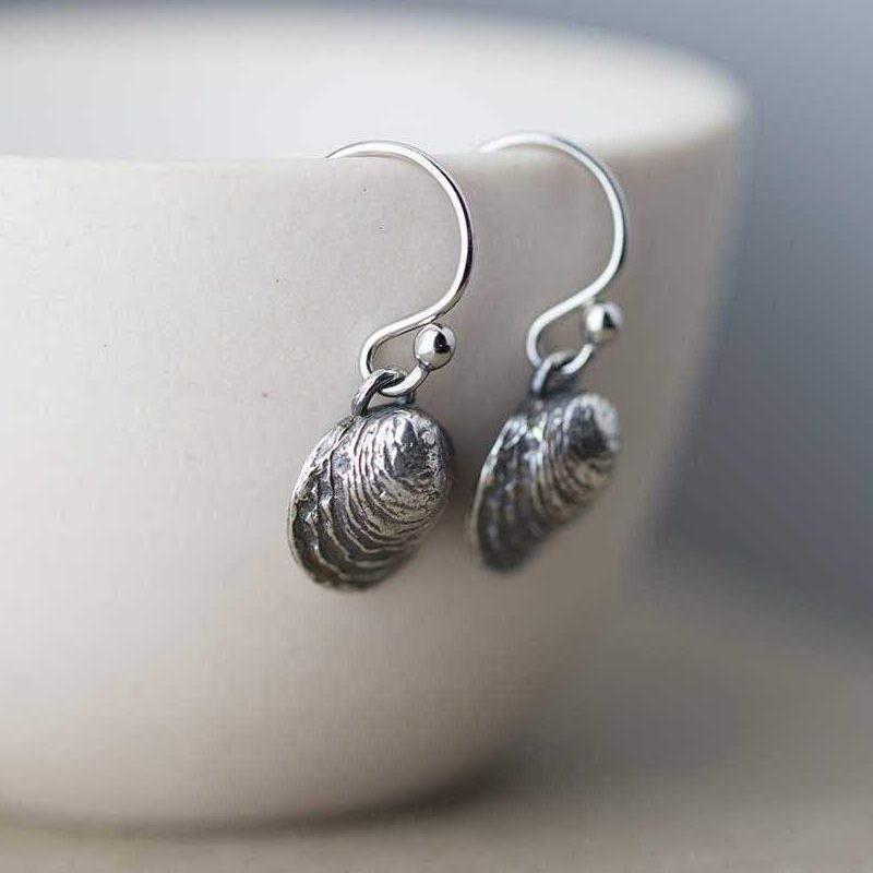 Small Shell Earrings - Handmade Jewelry by Burnish