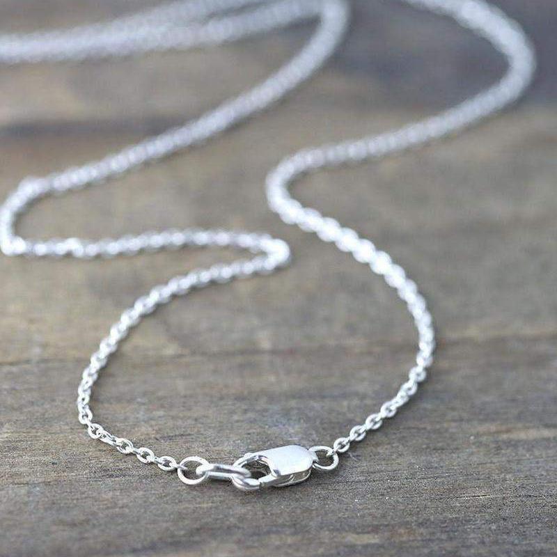 Sterling Silver Cable Chain Necklace - Handmade Jewelry by Burnish