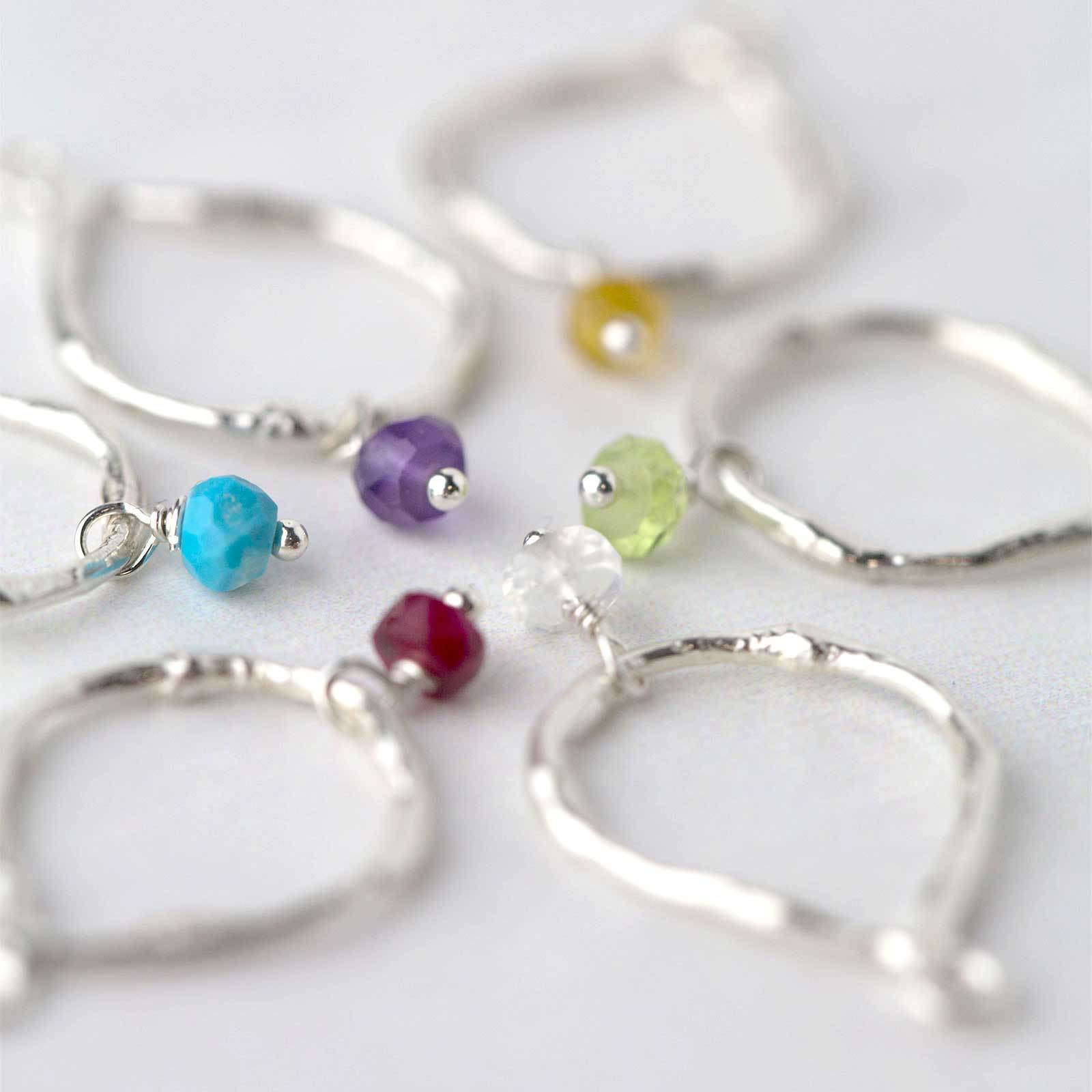 Teardrop Birthstone Earrings - Handmade Jewelry by Burnish