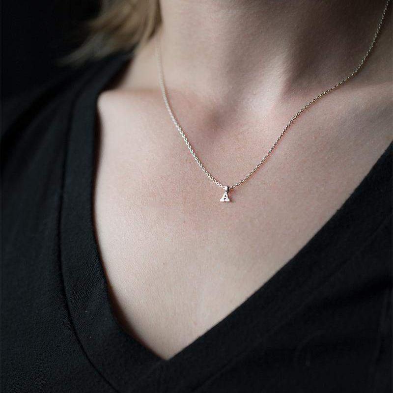 Tiniest Initial Necklace - Handmade Jewelry by Burnish