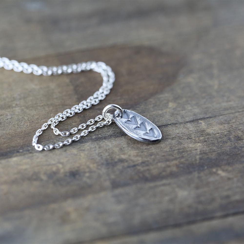 Tiny Chevron Pendant Necklace - Handmade Jewelry by Burnish