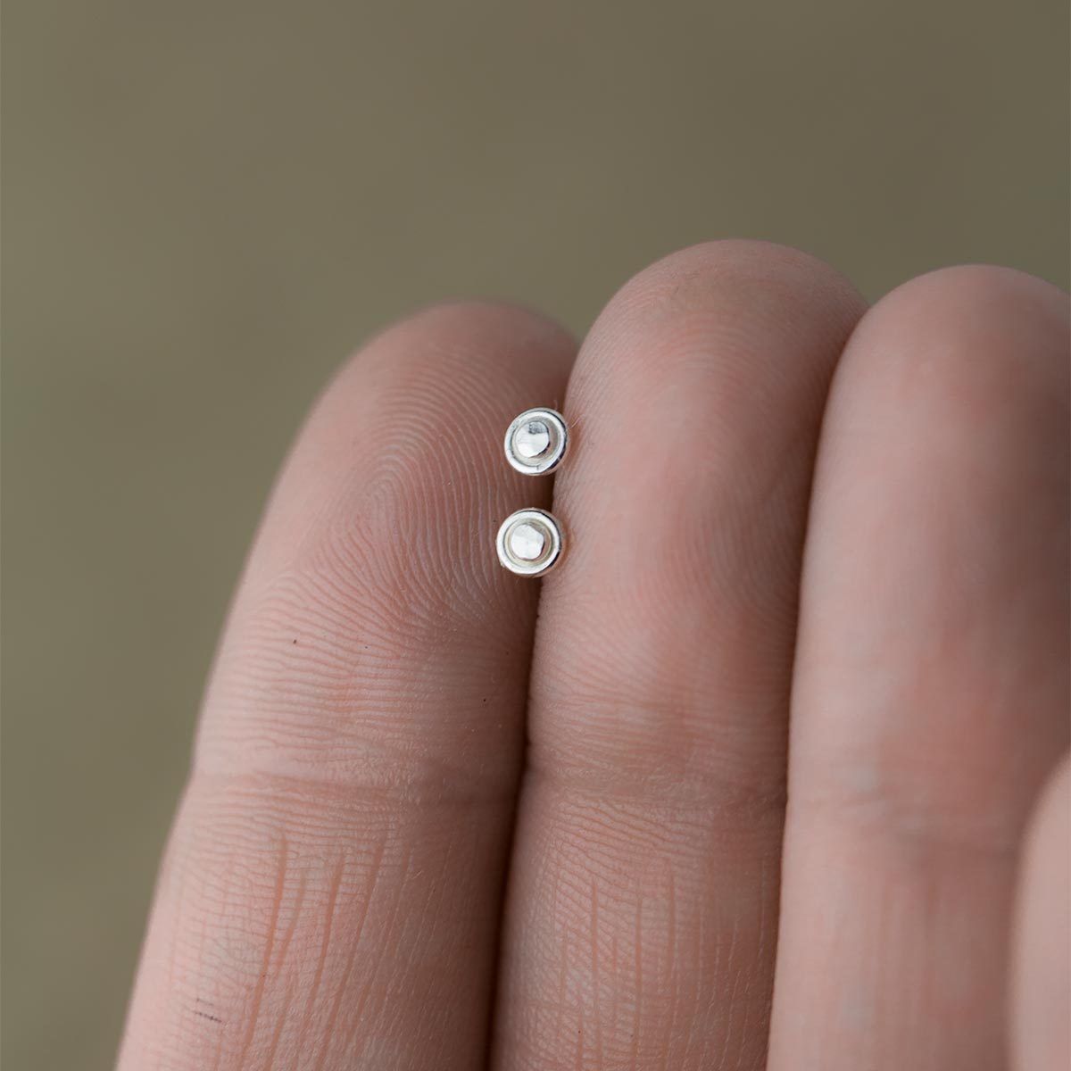 Tiny Dot Post Earrings - Handmade Jewelry by Burnish