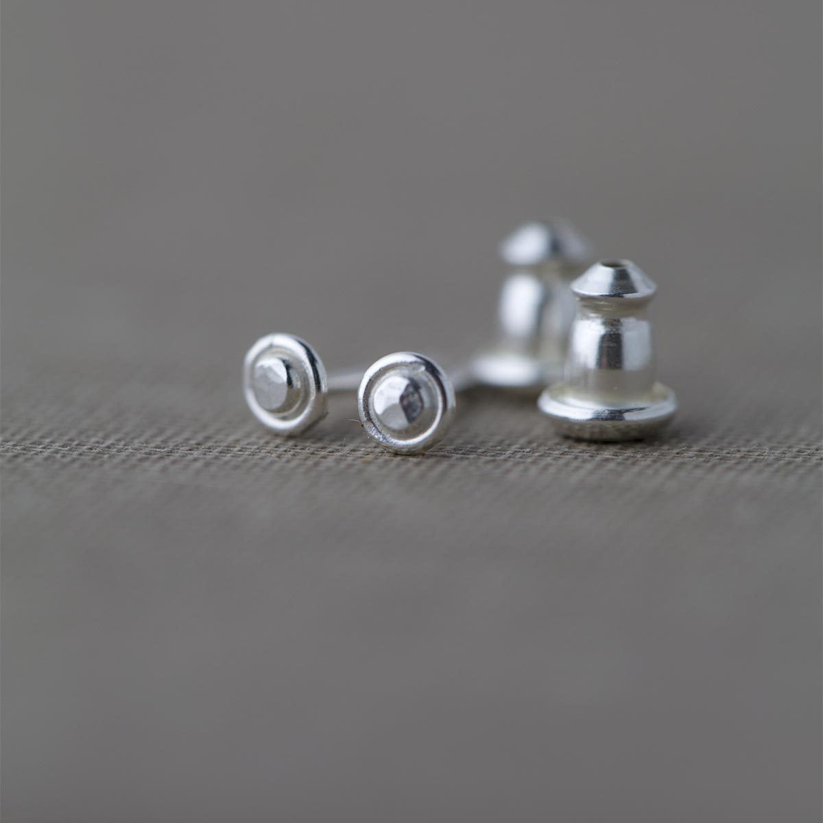 Tiny Dot Post Earrings - Handmade Jewelry by Burnish