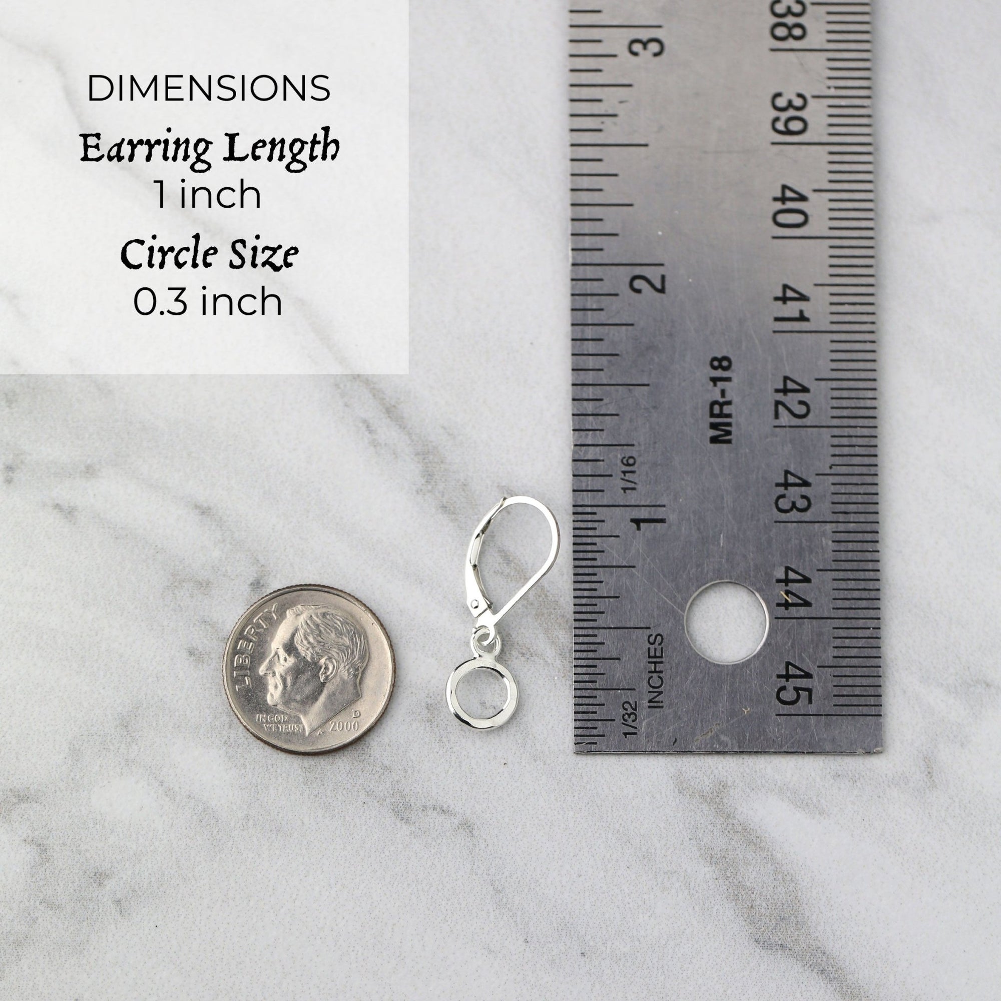 Tiny Hammered Circle Lever-back Earrings