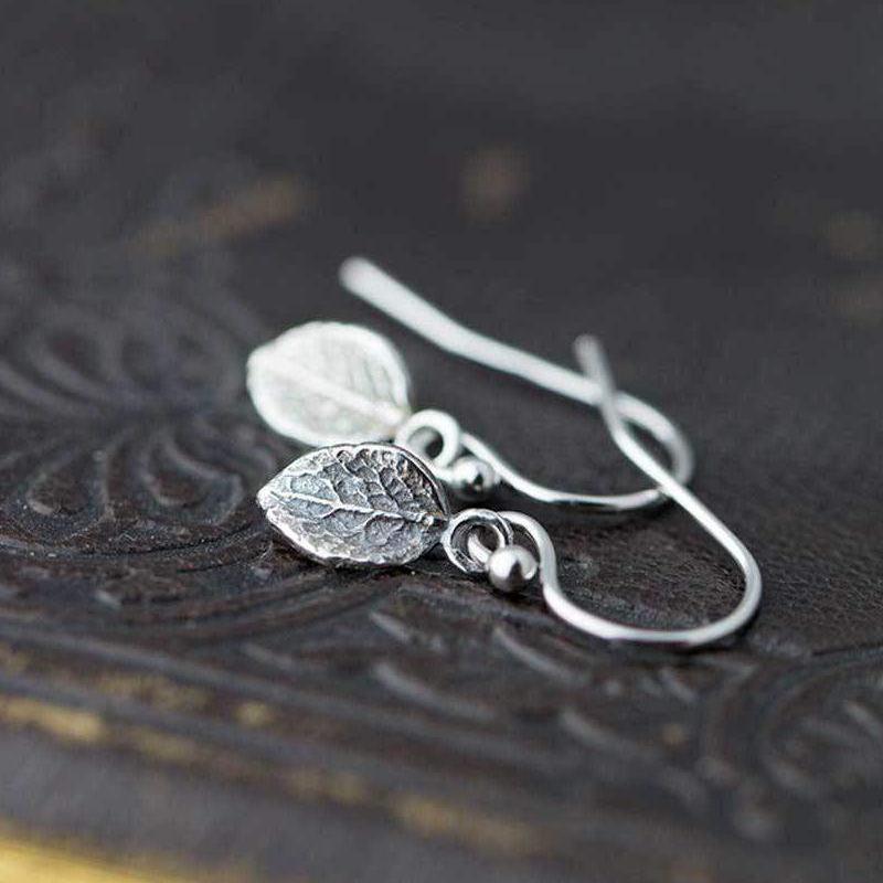 Tiny Leaf Earrings - Handmade Jewelry by Burnish