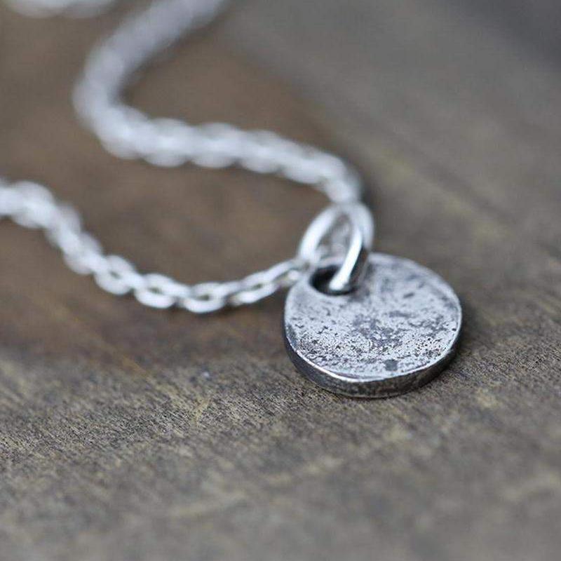 Tiny Organic Coin Necklace - Handmade Jewelry by Burnish
