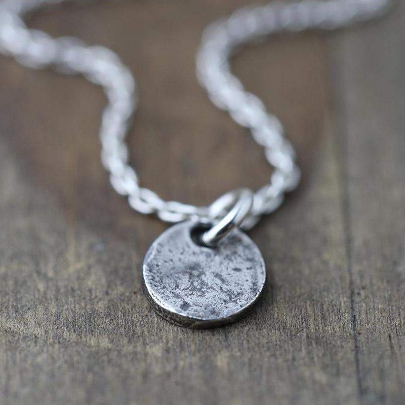 Tiny Organic Coin Necklace - Handmade Jewelry by Burnish