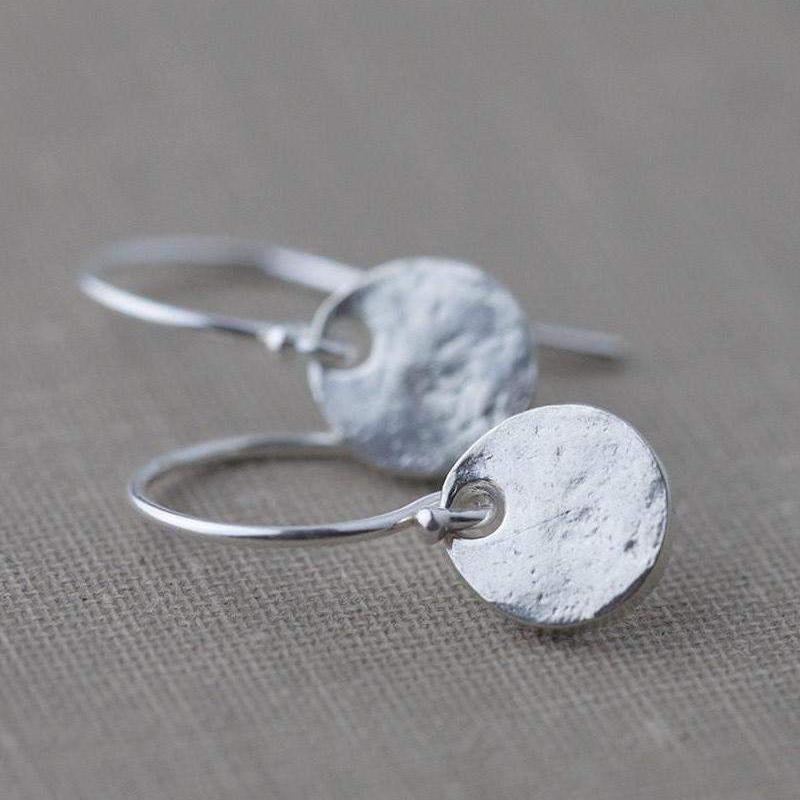 Tiny Organic Disc Earrings - Handmade Jewelry by Burnish