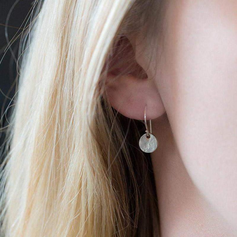 Tiny Organic Disc Earrings - Handmade Jewelry by Burnish