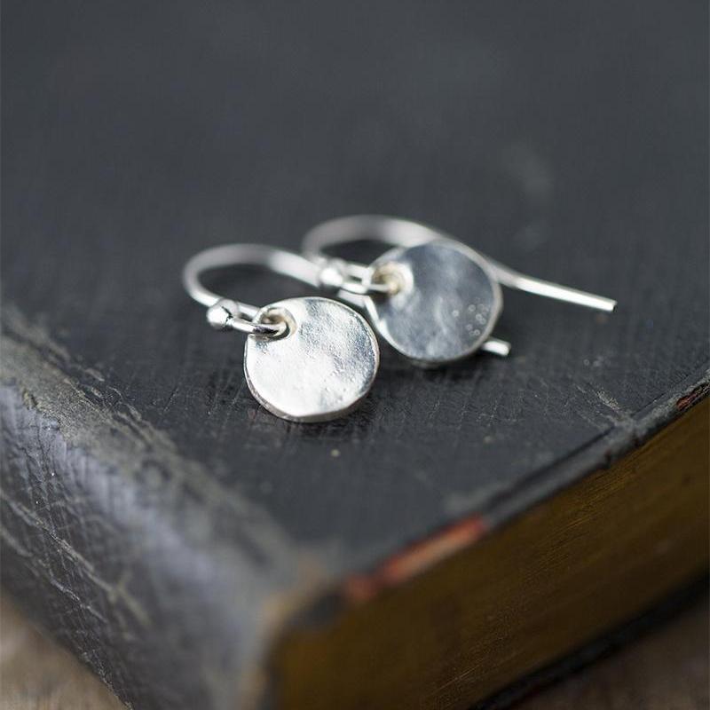 Tiny Organic Disk Earrings - Handmade Jewelry by Burnish