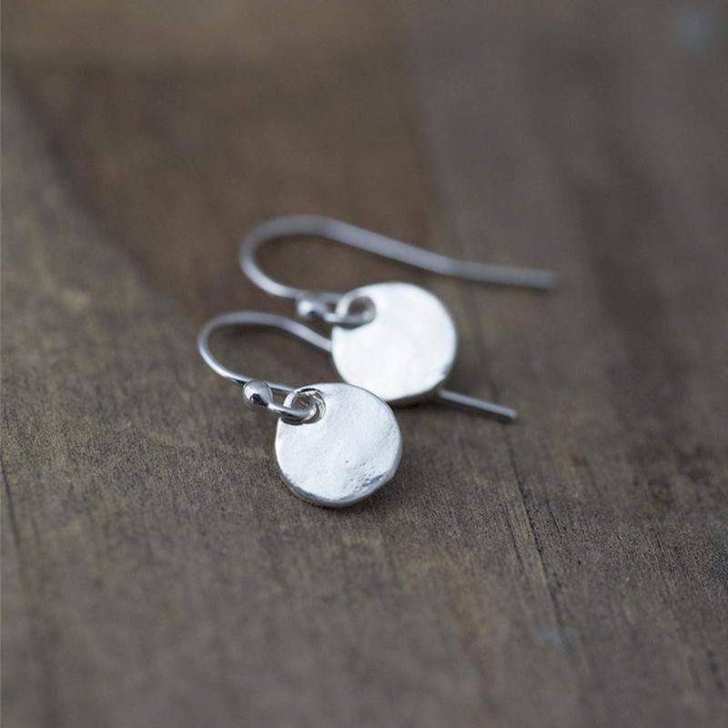 Tiny Organic Disk Earrings - Handmade Jewelry by Burnish