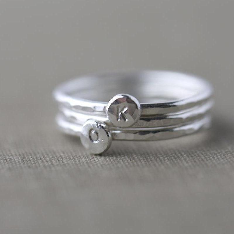 Tiny Personalized Initial Ring jewelry handmade by Burnish