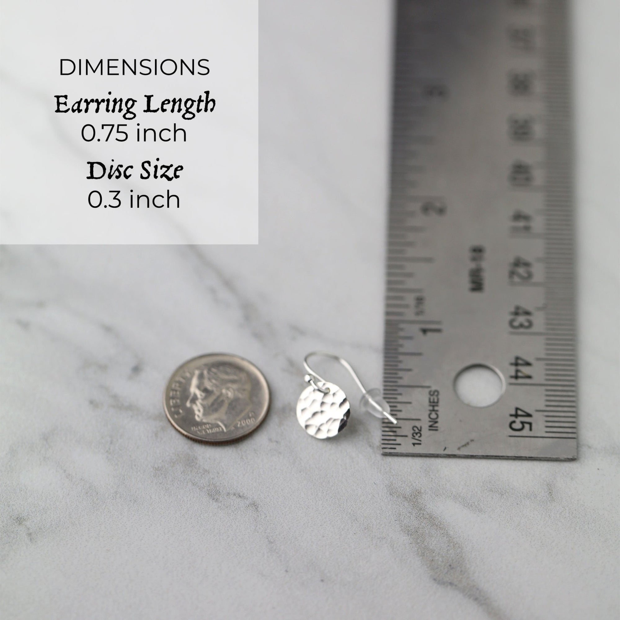 Tiny Silver Hammered Disc Earrings