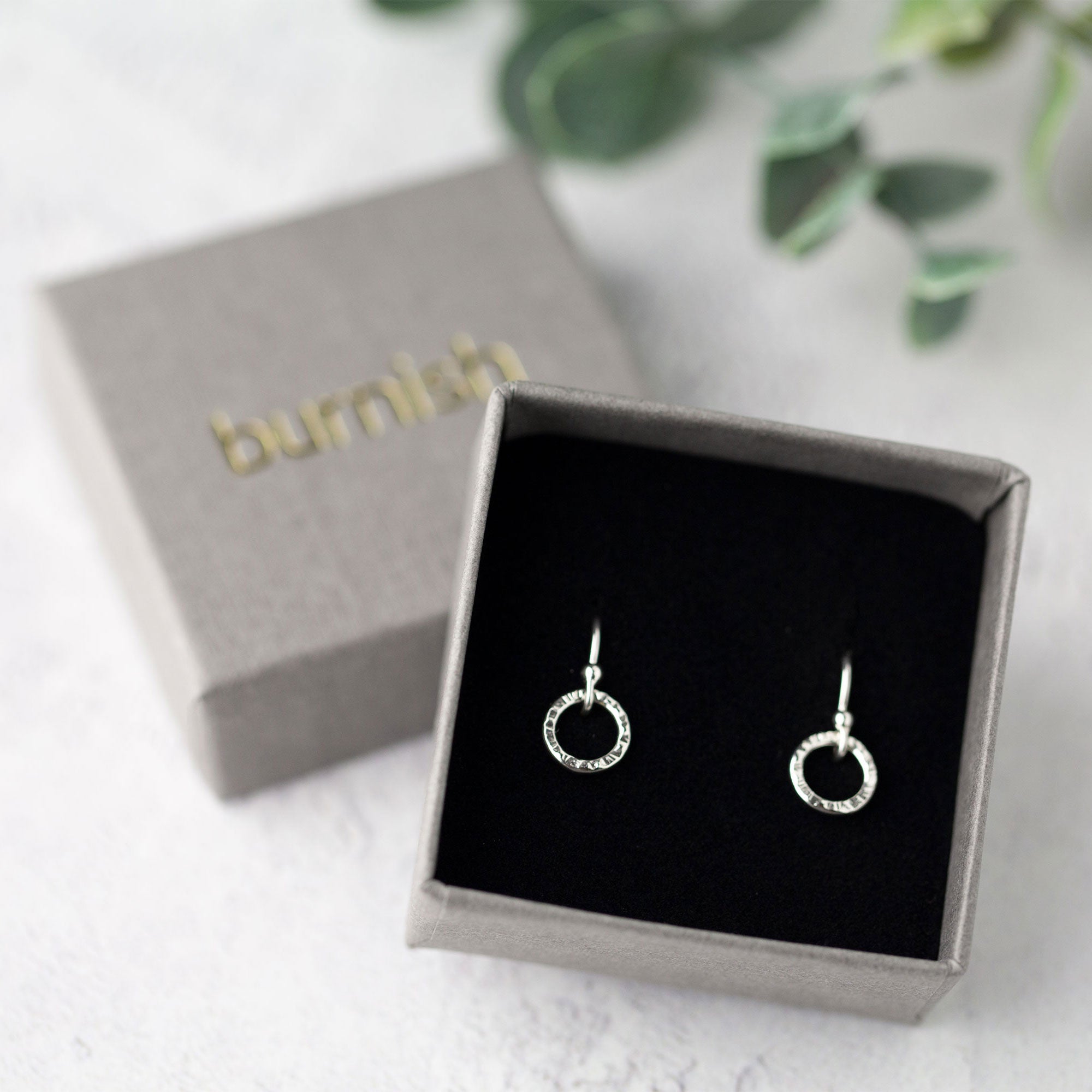 Tiny Textured Circle Earrings