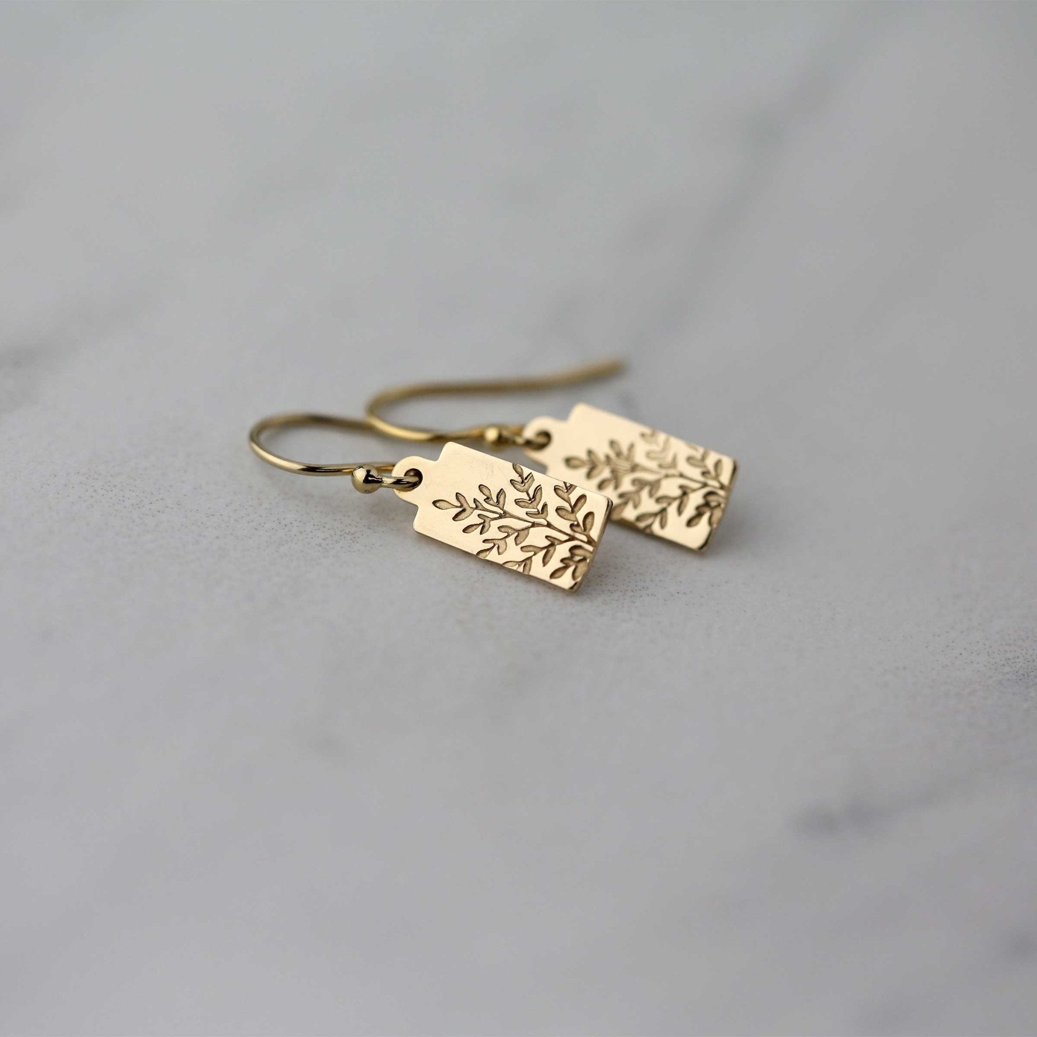 Wildflower Gold Mini Tag Earrings