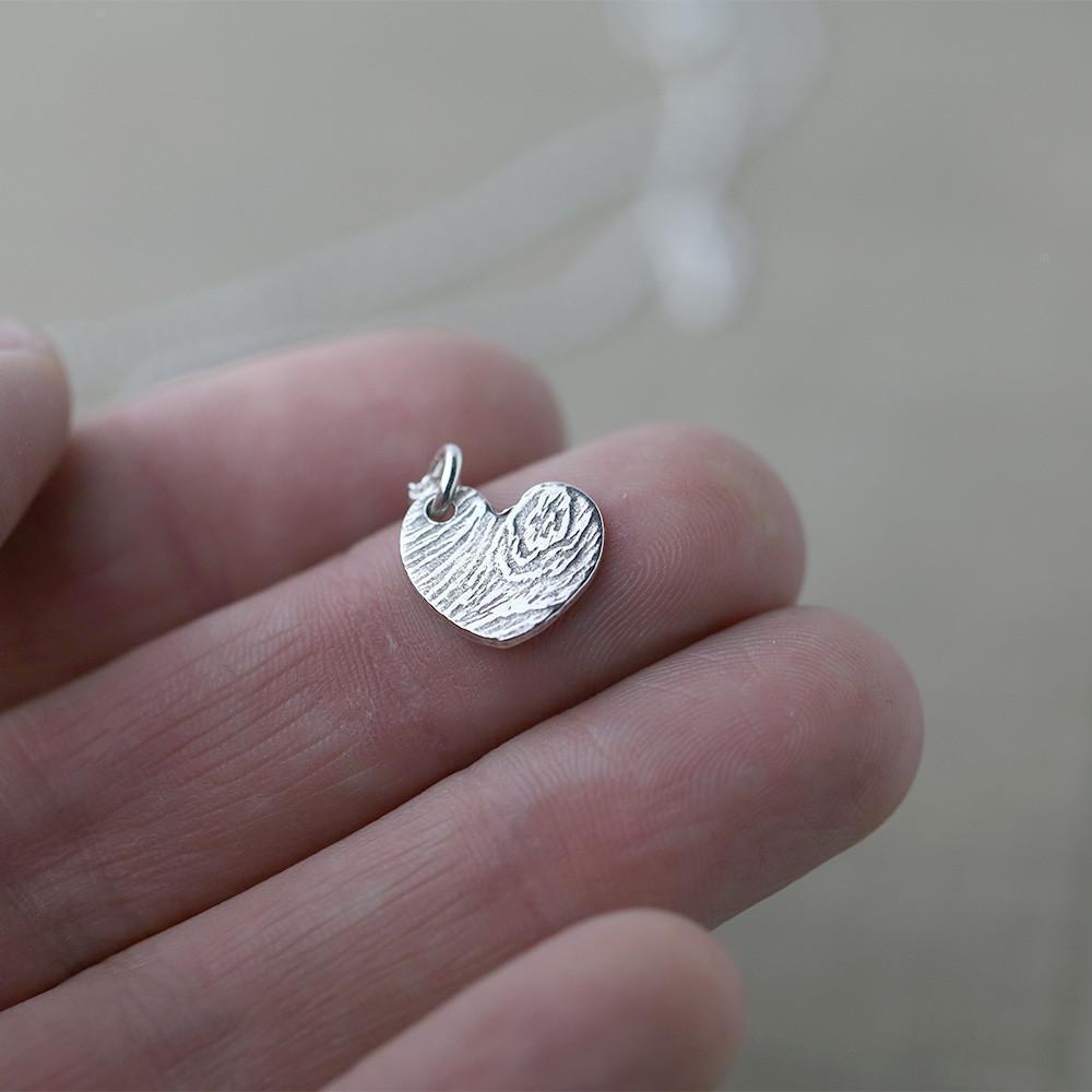 Woodgrain Heart Necklace - Handmade Jewelry by Burnish