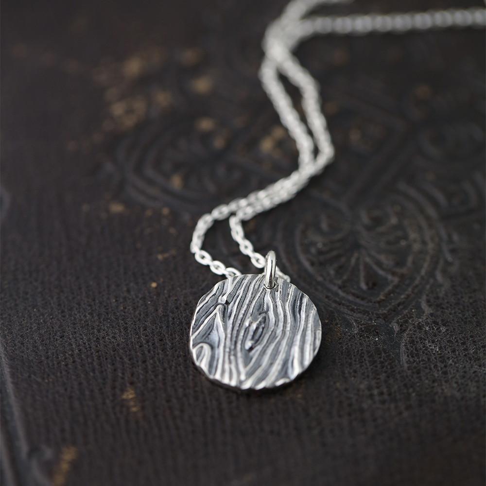 Woodgrain Pendant Necklace - Handmade Jewelry by Burnish