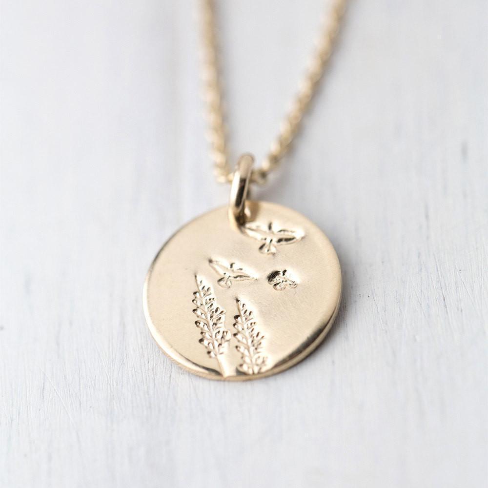 Woodland Trees & Birds Necklace - Handmade Jewelry by Burnish